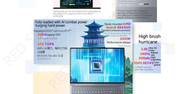 [Big sale]Lenovo Thinkbook16p 2025 R9 8945HX RTX5060 16GB/32GB+1TB 16‘’ 2.5K IPS display 165Hz - Image 13