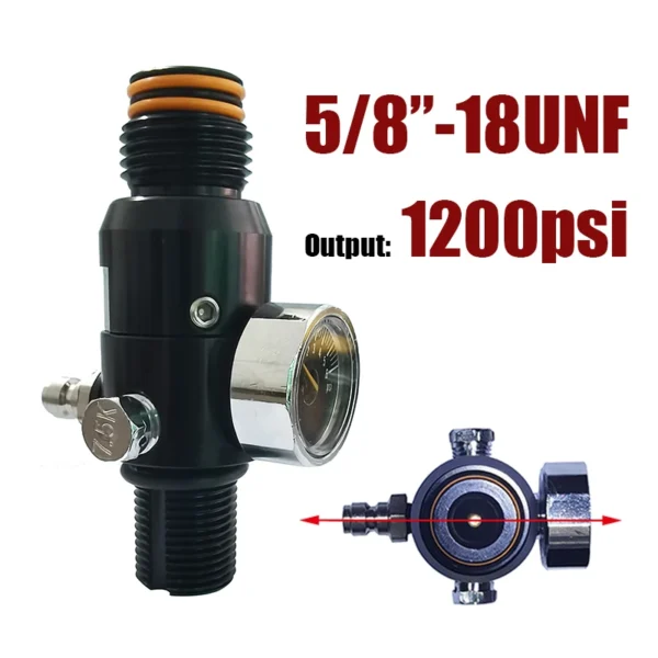 HPA Regulator Valve of Compressed Air Accessries CO2 Oxygen Nitrogen Cylinder Tank Bottle 4500psi Input, Output 800psi to 3000ps - Image 16