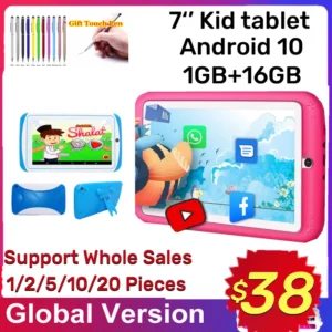 Dropshipping 7 INCH E98 Android 10.0 KID Gift Tablet PC 1GBRAM +16G ROM  With Silicon Bracket Case Dual Camera WIFI