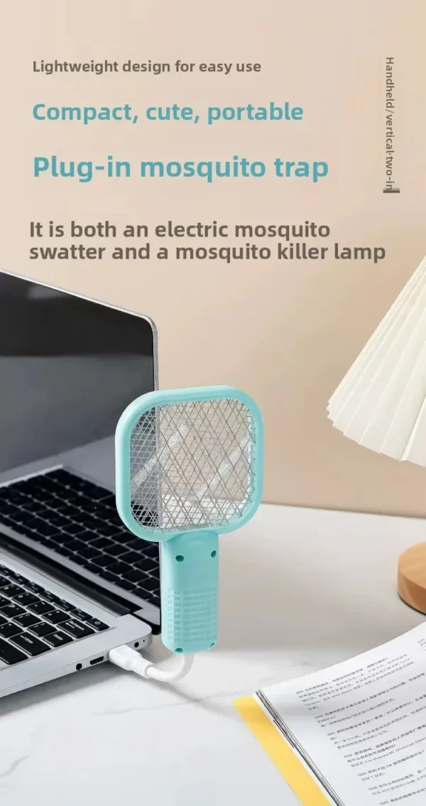 Portable Electric Mosquito Swatter USB Mini Fly Bug Zapper UV Light Mosquito Killer Outdoor Picnic Camping Hotel Pest Repellent - Image 19