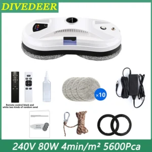 DIVEDEER Intelligent water spray window cleaner with automatic water spray function anti-fall magnetic glass home smart cleaner