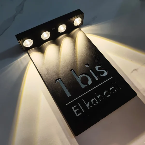 Exterior Solar House Numbers Sign Personalized Solar Outdoor Light House Sign 3D Acrylic Address Garden Family Name Wall Plaque - Image 22