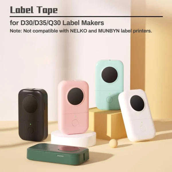 D30 Label Maker Tape 12×40mm Transparent Label Stickers Compatible With D30 Series Printers For Family-Category Shop-Item Labels - Image 35