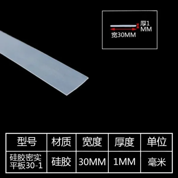 Thickness 1mm-5mm Width 10mm-60mm Solid Silicone Rubber Sealing Strip Square Weatherstrip Anti Oil High Temperature Seal Gasket - Image 10