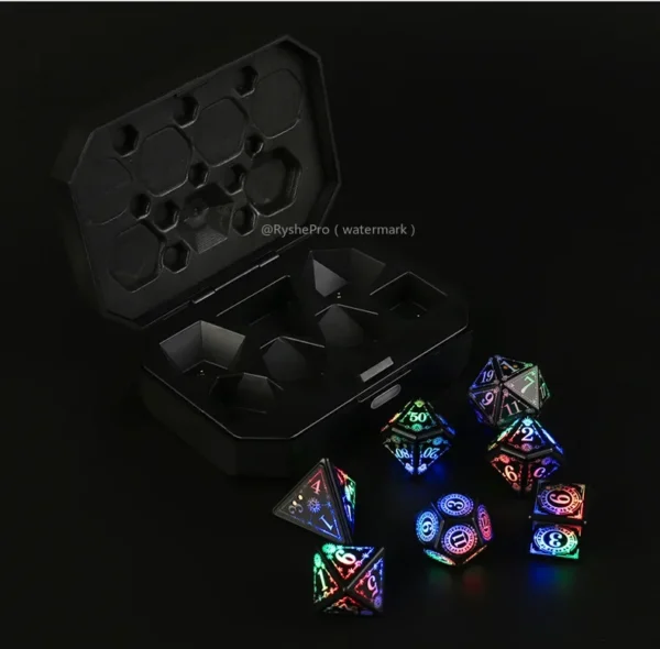 LED Dice Set for Dungeon and Dragon Cool DND Dice with Charging Box Rechargeable 7 Color Polyhedral Role Playing Dice - Image 17