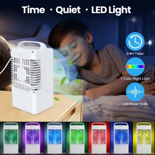Small Electric Fan with Water and Ice Office Air Conditioning Fan Air-conditioning Fan Desktop USB Portable for Home Bedroom - Image 8