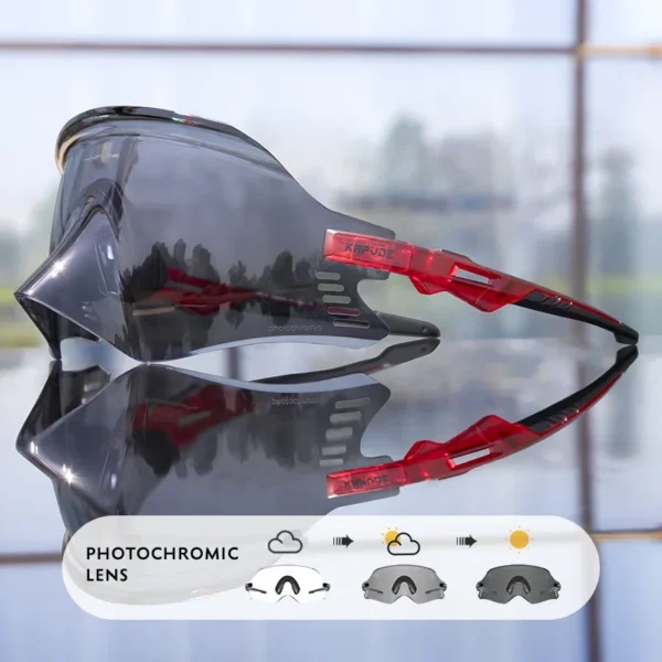 Kapvoe Red Photochromic Cycling Glasses UV400 Men Women Cycling Sunglasses Road Bicycle Goggle MTB Cycling Eyewear - Image 21