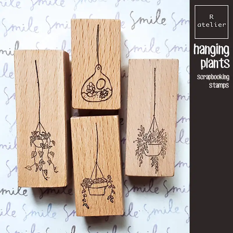Indoor Plants Hanging Plant Stamp, Stamp Scrapbooking, Plant, Green Life, Diary Decoration, Daily Life, Wooden Stamps