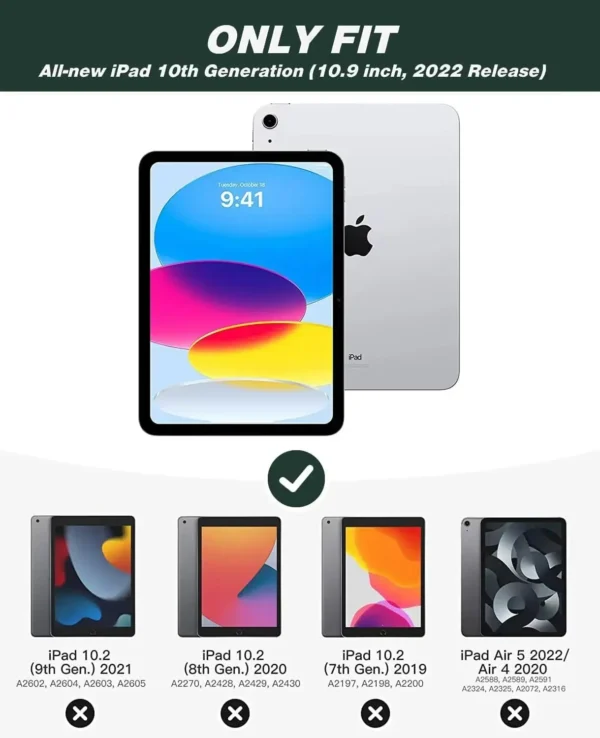 For iPad 10th Generation 10.9 inch 2022 Case with Keyboard Cover Wireless Bluetooth magnetic PU Leather For iPad 10 Case 10.9" - Image 2