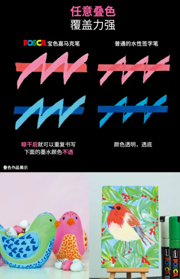 Mitsubishi Posca Acrylic Marker 1M 3M 5M Water-Based plumones colores 7/8/12/15/16 Various Sizes for Multi-Surface Art Supplies - Image 34