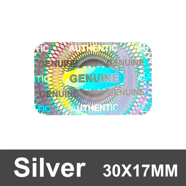 Custom Silver Hologram Security Stickers Tamper Proof Warranty Void Labels Anti-Counterfeit Genuine Seal Stickers (Custom Text) - Image 9