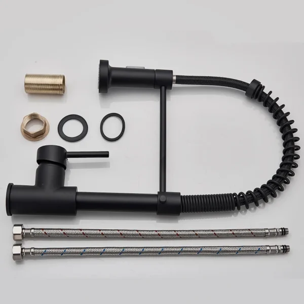 Spring Brushed Nickel Kitchen Faucet Deck Mounted Mixer Tap 360 Degree Rotation Stream Sprayer Nozzle Kitchen Sink Hot Cold Taps - Image 19