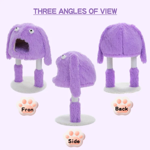 2 in 1 Cat Tree with Natural Sisal Scratching Posts, Cute Plush Small Cat Tower, Large Cat Condo for Indoor, Kitten Bed House - Image 11