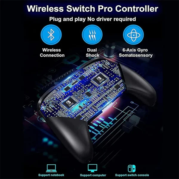 Wireless Bluetooth Gamepad Switch Pro Controller Wake Function Joystick 6-Axis Gyro Handle HD Vibration for PC Game Console - Image 2