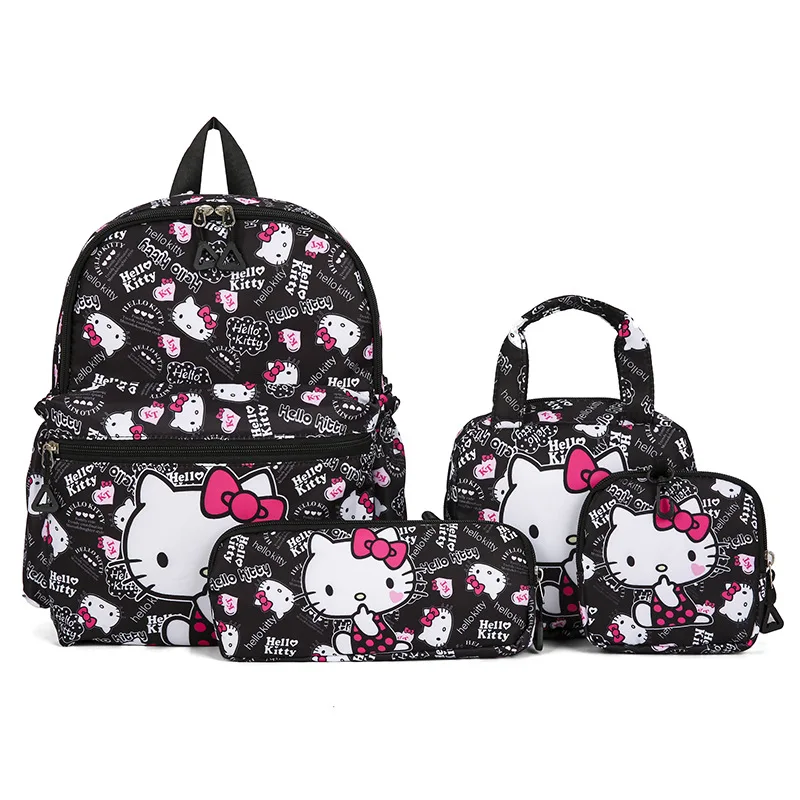 4Pcs School Bag Set For Elementary School Students Cartoon Printed Hello Kitty Kuromi Junior High School Backpack With Pen Bag - Image 19