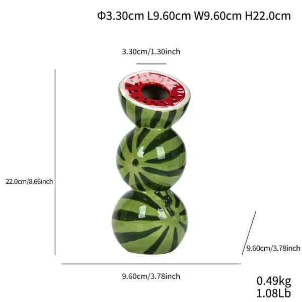 Ceramic Vase Orange Lemon Watermelon Fruit Fresh Flower Tabletop Centerpiece Home Living Room Office Decoration Desktop - Image 9