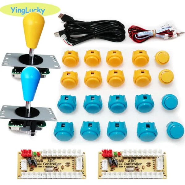 2 Player Arcade Zero Delay Kit USB Encoder for PC Raspberry Pi SANWA Push Button Joystick USB Arcade Cabinet Mando - Image 9