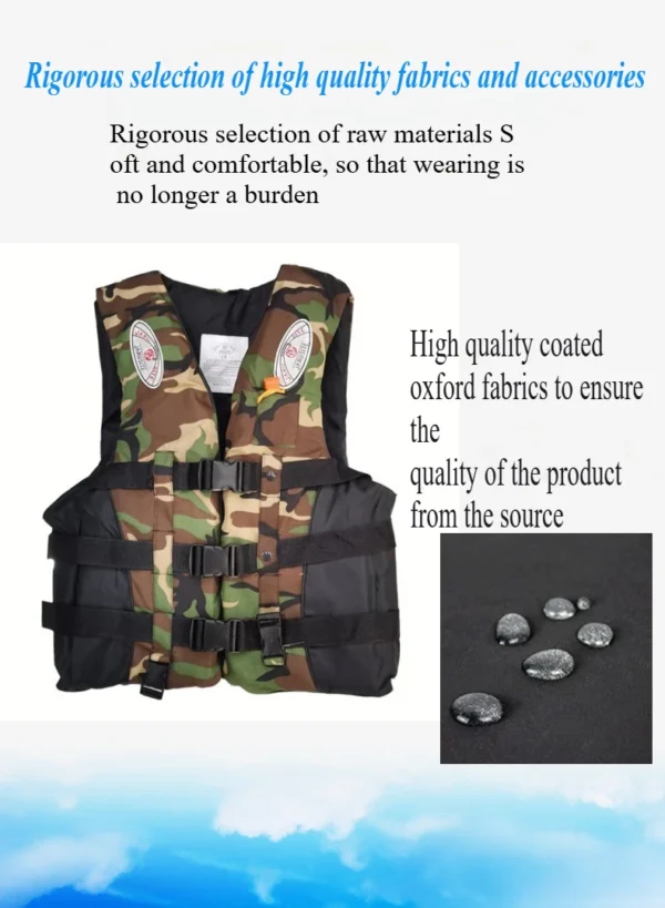 S ,M ,L,XL ,2XL ,3XL Swimming Buoyancy Sea Fishing Life Jacket Outdoor Sports Adult Waistcoat Life Jacket Coated Oxford Cloth - Image 13