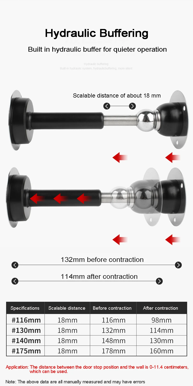 Hydraulic Buffer Door Stopper Stainless Steel Strong Magnetic Doorstop Floor Wall Mount Nail-free Anti-collision Mute Door Touch - Image 22