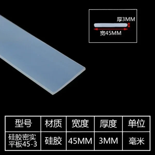 Thickness 1mm-5mm Width 10mm-60mm Solid Silicone Rubber Sealing Strip Square Weatherstrip Anti Oil High Temperature Seal Gasket - Image 28