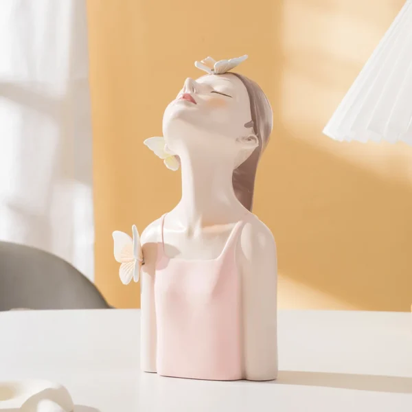 Vilead Butterfly Girl Sculptures Teens Pink Room Decoration Interior Fairy Garden Decor Pop Art Modern Decor Bedroom Home Design - Image 5