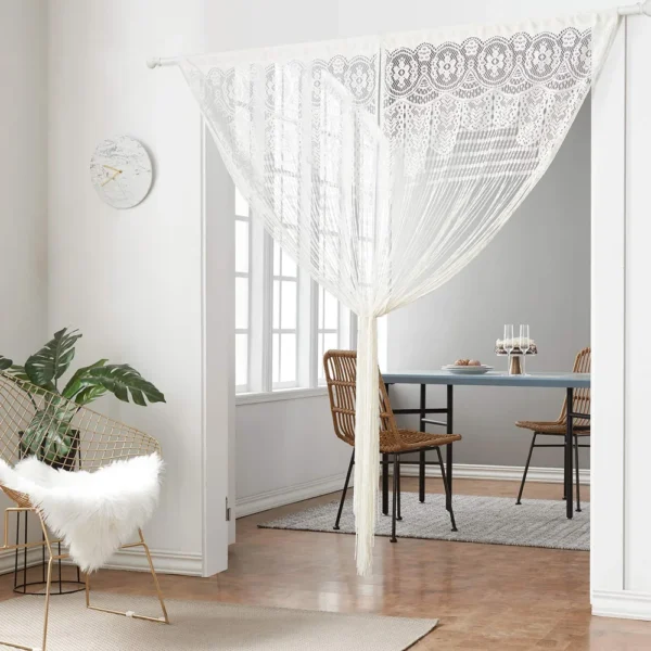 Door String Curtains Boho Macrame Doorway Window Curtains Room Dividers Rod Pockets Wall Hanging for Bedroom Living Room Kitchen - Image 17