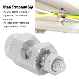 10PCS Lightning Protection Cable Clamp External Hex Copper Grounding Protection Cable Clip for PV Module