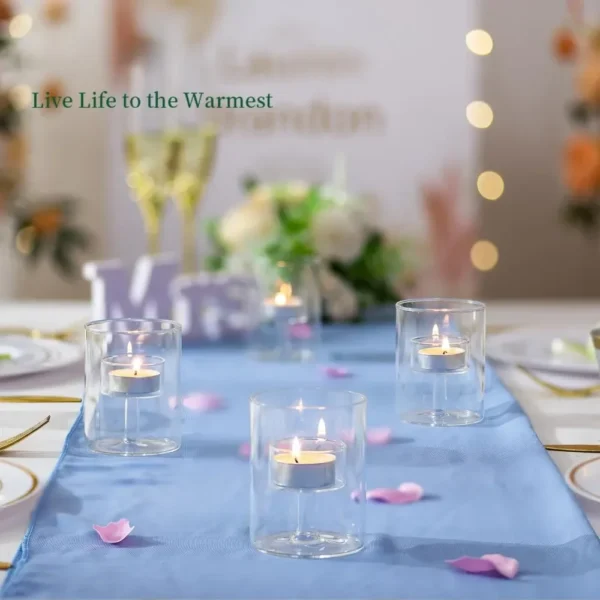 Transparent Glass Candlestick Cylinder Tea Light Candle Holders for Table Centerpieces Wedding Party Dining Room Decorations - Image 17