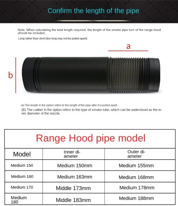 Thickened PVC Smoke Exhaust Pipe Kitchen Extractor Ventilation Tube, Scalable Flexible Duct Bathroom,Fans,∅100-180mmx1.5m,3m - Image 14