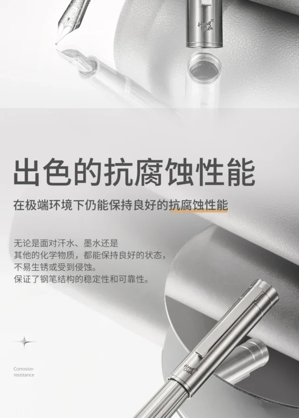 LT Hongdian Titanium Alloy T1 Fountain Pen Replaceable Cartridge Calligraphy Gift Box Business Student Sign Pen - Image 14