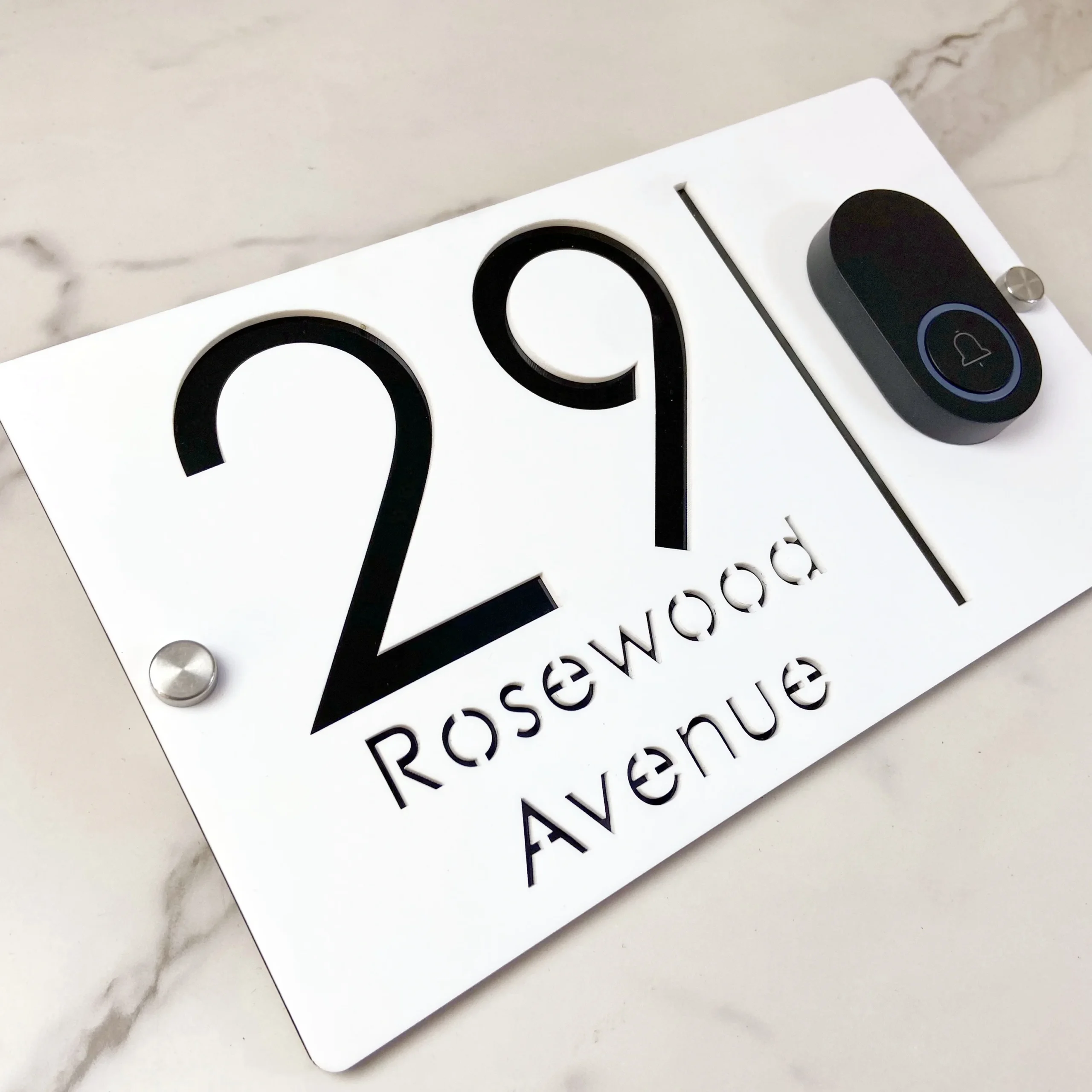 Custom WiFi Doorbell House Number Sign Matte White Acrylic Smart Address Plaque Outdoor Personalized Door Plate Wall Decoration - Image 7