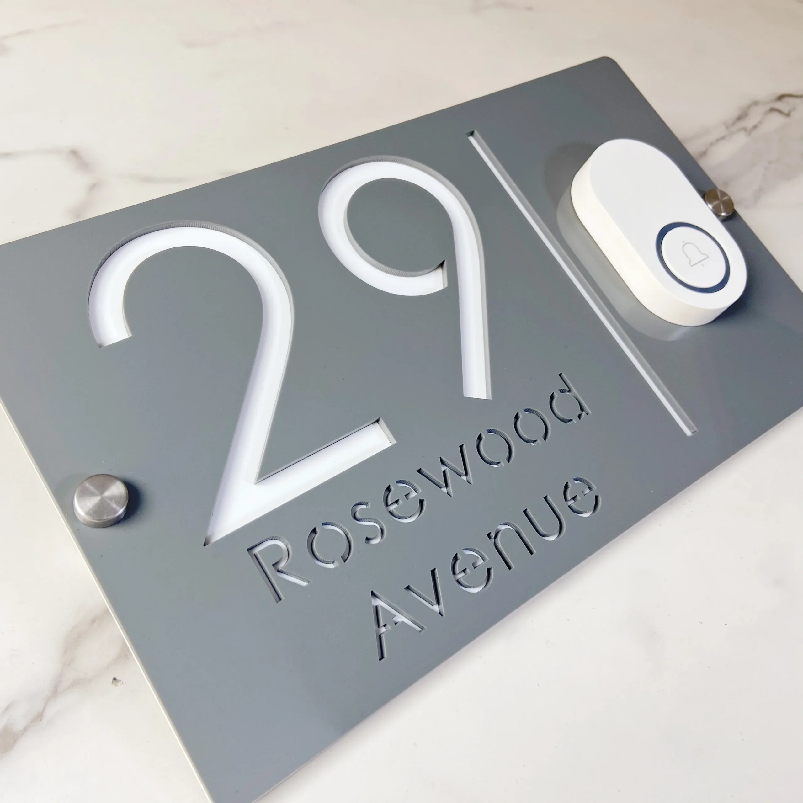 Custom WiFi Doorbell House Number Sign Matte White Acrylic Smart Address Plaque Outdoor Personalized Door Plate Wall Decoration - Image 16
