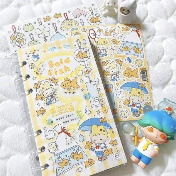 Korean Cute Cartoon Little Girl Creative Stickers To Decorate Guka Account Diy Stickers - Image 23
