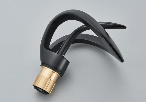 Rozin Luxury Black Basin Faucet Grey Bathroom Waterfall Mixer Tap Brass Deck Mount Modern Style Hot Cold Water Sink Mixer Crane - Image 18