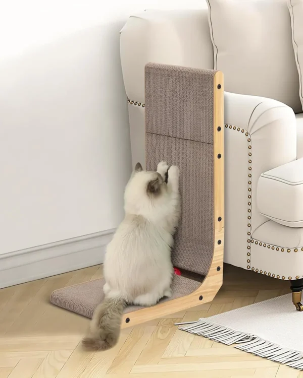Cat Scratcher, 46cm 68cm L Shape Cat Scratch Pad Wall Mounted, Cat Scratching Cardboard with Ball Toy for Indoor Cats, Large Siz