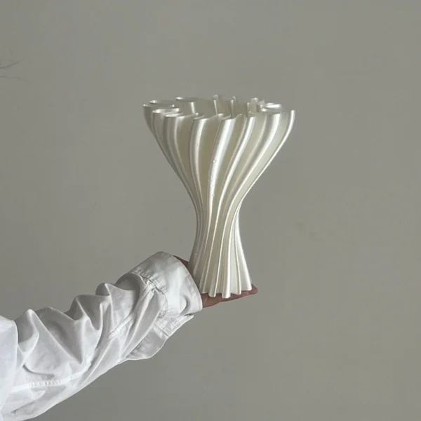 3D Stereoscopic Printing Artistic Vase White Modern Simple Luxury Nordic Living Room Vases Creative Interior Home Decoration - Image 8