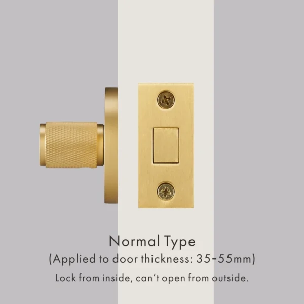 Dooroom Brass Knurled Hidden Door Lock Set Living Room Bathroom Invisible Thumb Turn Matt Black Brushed Brass Open In Emergency - Image 8