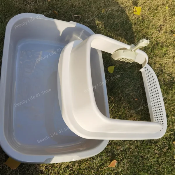 Extra Large Cat Litter Box Pet Bedpans Semi Closed Kitty Litter Pan Potty Toilet for Rabbit Medium Large Cats Small Animals - Image 5