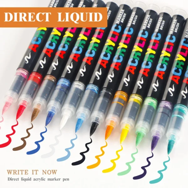 60/72/120/168 Color Acrylic Paint Pen Marker Brush Tip Paint Marker For Rock Painting Wood Canvas Stone Christmas Gift DIY Craft - Image 13