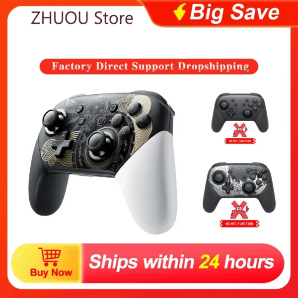 Wireless Bluetooth Gamepad Switch Pro Controller Wake Function Joystick 6-Axis Gyro Handle HD Vibration for PC Game Console