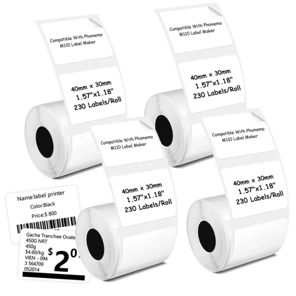 Phomemo M110/M220 40x30mm Thermal Labels - Self-Adhesive Waterproof Gloss Stickers for  Business/Barcode/Packaging/Office Use - Image 14