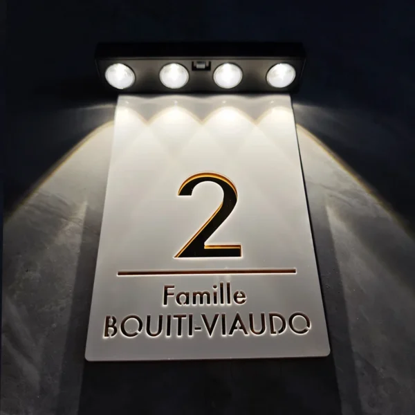 Exterior Solar House Numbers Sign Personalized Solar Outdoor Light House Sign 3D Acrylic Address Garden Family Name Wall Plaque - Image 19