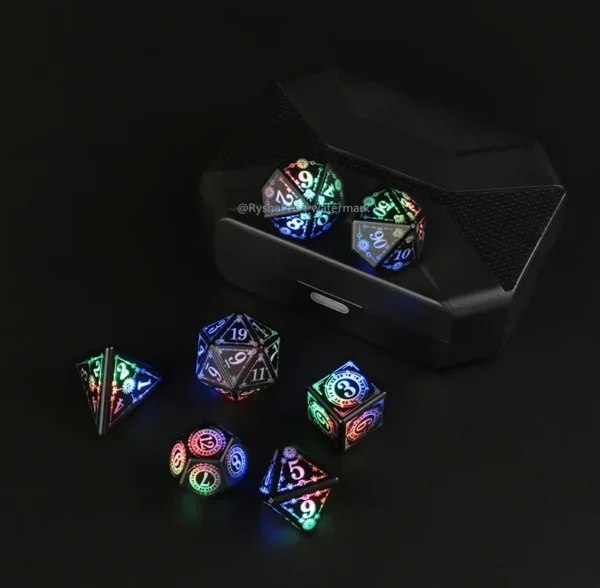 LED Dice Set for Dungeon and Dragon Cool DND Dice with Charging Box Rechargeable 7 Color Polyhedral Role Playing Dice - Image 16