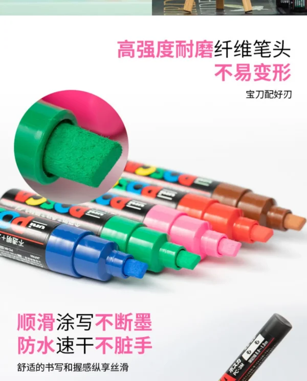 Mitsubishi Posca Acrylic Marker 1M 3M 5M Water-Based plumones colores 7/8/12/15/16 Various Sizes for Multi-Surface Art Supplies - Image 35