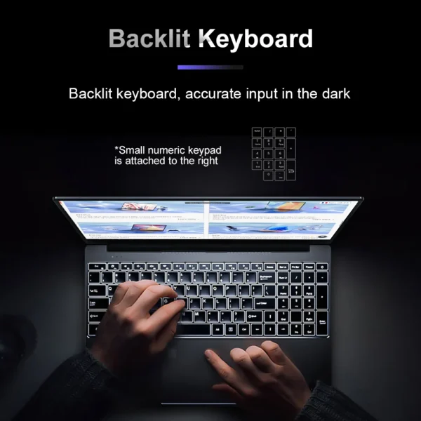 Ninkear A15 Plus Gaming Laptop AMD Ryzen™ 7 5825U 4.5Ghz 15.6' FHD IPS 32GB DDR4 1TB SSD Backlit Keyboard Fingerprint Unlock - Image 5