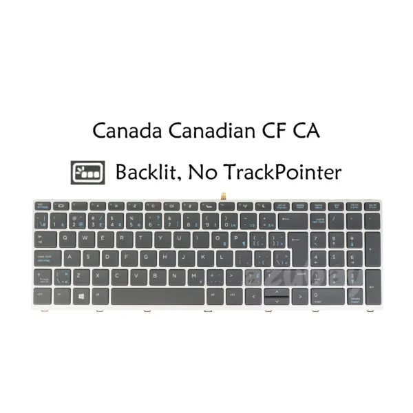 Backlit Laptop Keyboard for HP Probook 650 G4 G5, 450 G5, 455 G5, 470 G5 US English Korean Russian/ Canadian/ Spanish Portuguese - Image 10