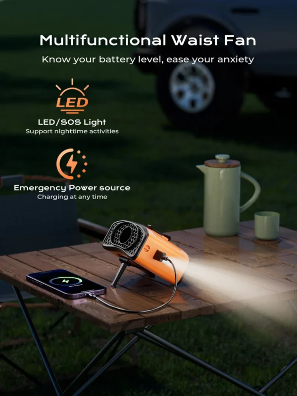 Xiaomi Leafless Hanging Waist Fans Portable USB Rechargeable Mini Clip Waist Electric Refrigeration Fan Outdoor Travel Camping - Image 8