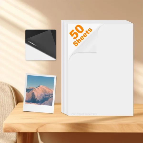 50 Sheets Glitter Cold Lminated Film Overlay Photo Paper Card DIY A4 Size Cold Laminating Sheet Waterproof Transparent Paper - Image 9