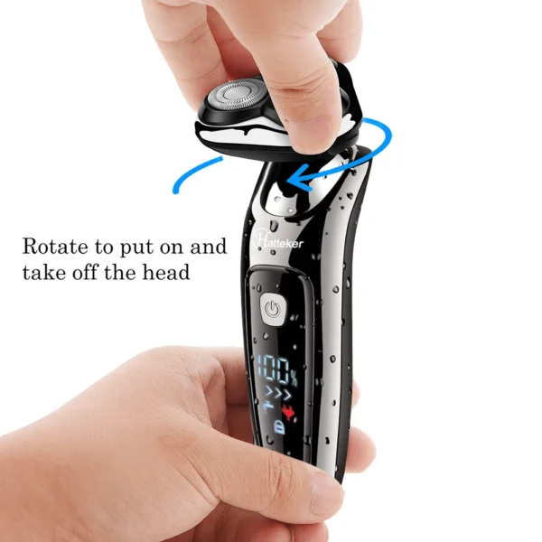 HATTEKER 3in1 Wet Dry Powerful Electric Razor Men Body Beard Hair Trimmer Rechargeable Electric Shaver Face Shaving Machine Kit - Image 17
