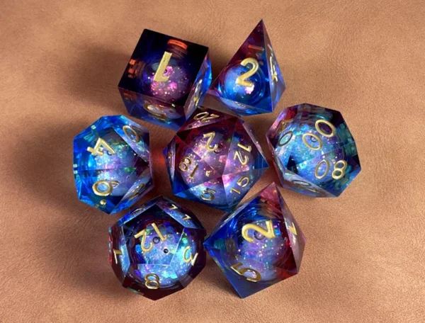 7PCS Polyhedral Crystal Liquid Core Dragon Eye DND Dice Set for Dungeon and Dragon Pathfinder RPG Role Playing Games Gift Toy - Image 41